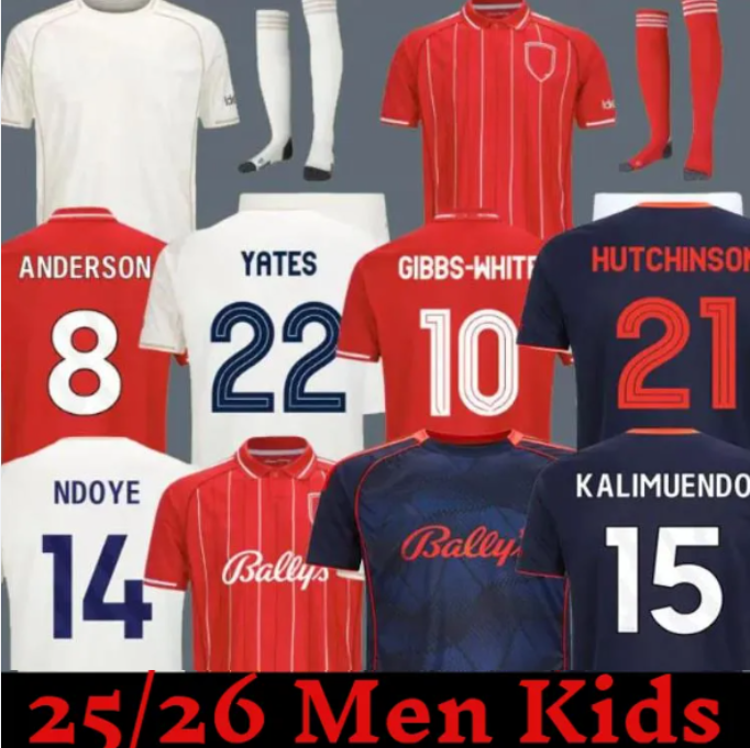 NoTTInghamS 25 26 forest shirt LINGARD Soccer Jerseys GRABBAN Johnson Surridge 2025 2026 Men kids Forest Awoniyi AMEOBI KROVINOVIC ELANGA Football Shirts Men Kids