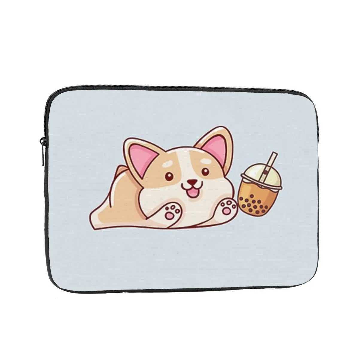 Corgi And Bubble Tea Notebook Laptop Bag Case Pouch 10 12 13 15 17 Inch Notebook Sleeve Cover Bag Tablet Shockproof Case BagW251015