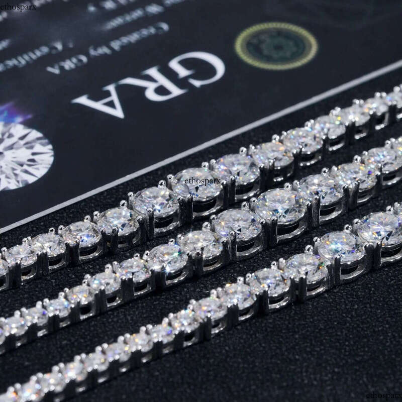 New Arrivals Fashion GRA Certificate Various Size Moissanite Dia Sier Tennis Chain Necklace Women
