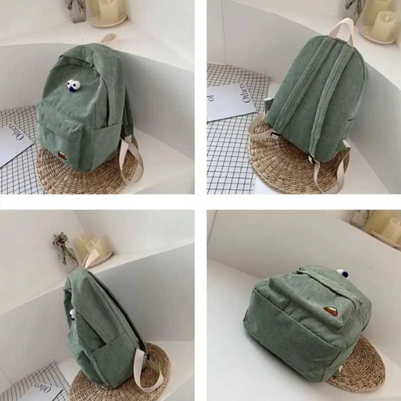 Korean version of the college style schoolbag largecapacity corduroy backpack junior high school schoolbag womens outdoor lT251016
