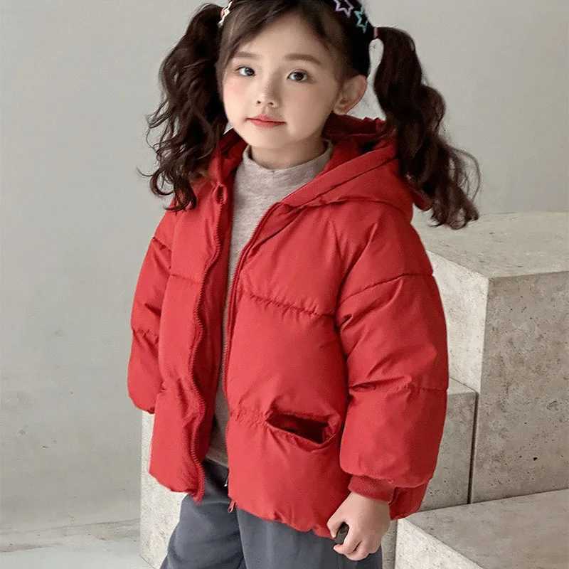 Kids Boys Girls Christmas Hooded Jacket Winter Thicken Warm Baby Solid Color Outerwear Fashion Zipper Casual Clothes 26 YearsT251016