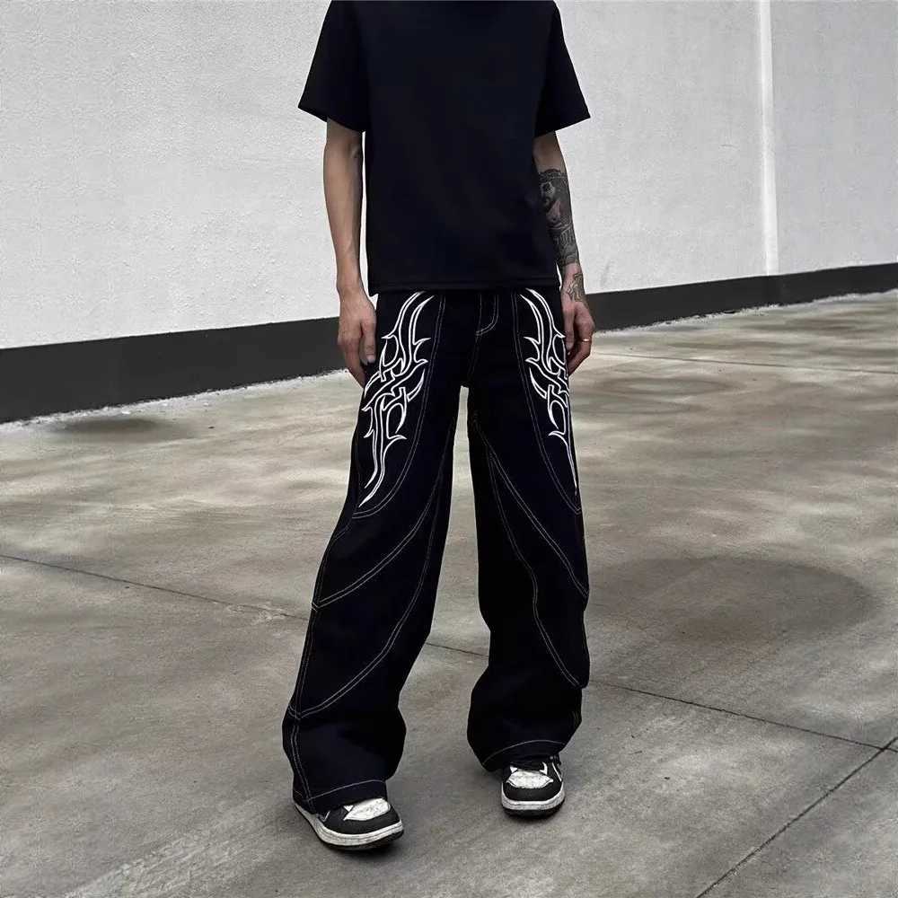 Y2K Vintage Patchwork Baggy Wide Leg Jeans Washed Loose Fit Denim Streetwear Pants for Men Women Retro Casual Style Baggy Jeans J251016
