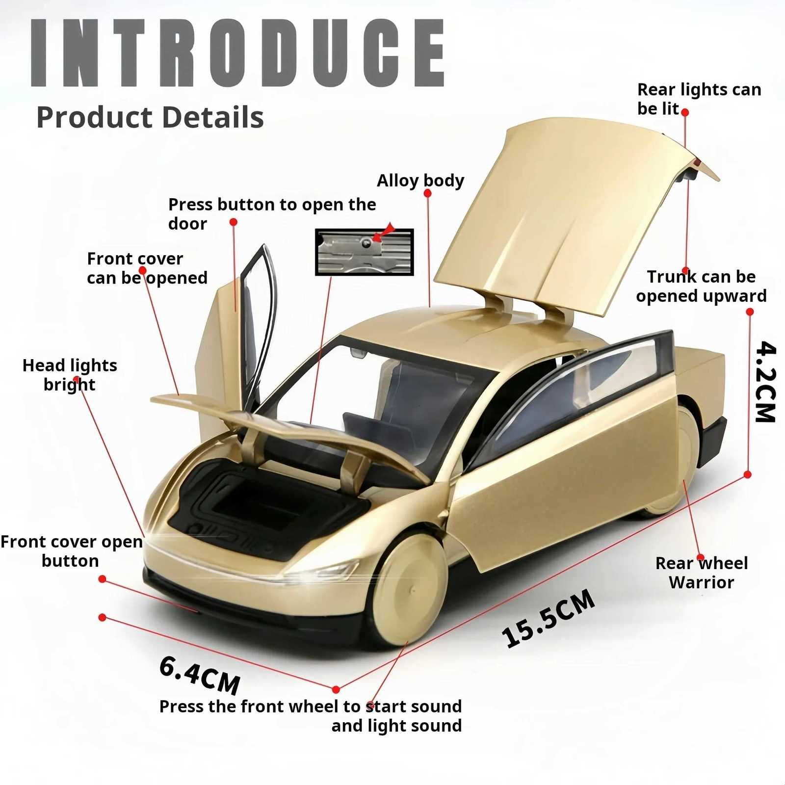 1:32 Tesla Robotaxi Pickup Alloy Car Model Simulation Huili Car Model Boy Metal Toy Car Ornament Gift M251016