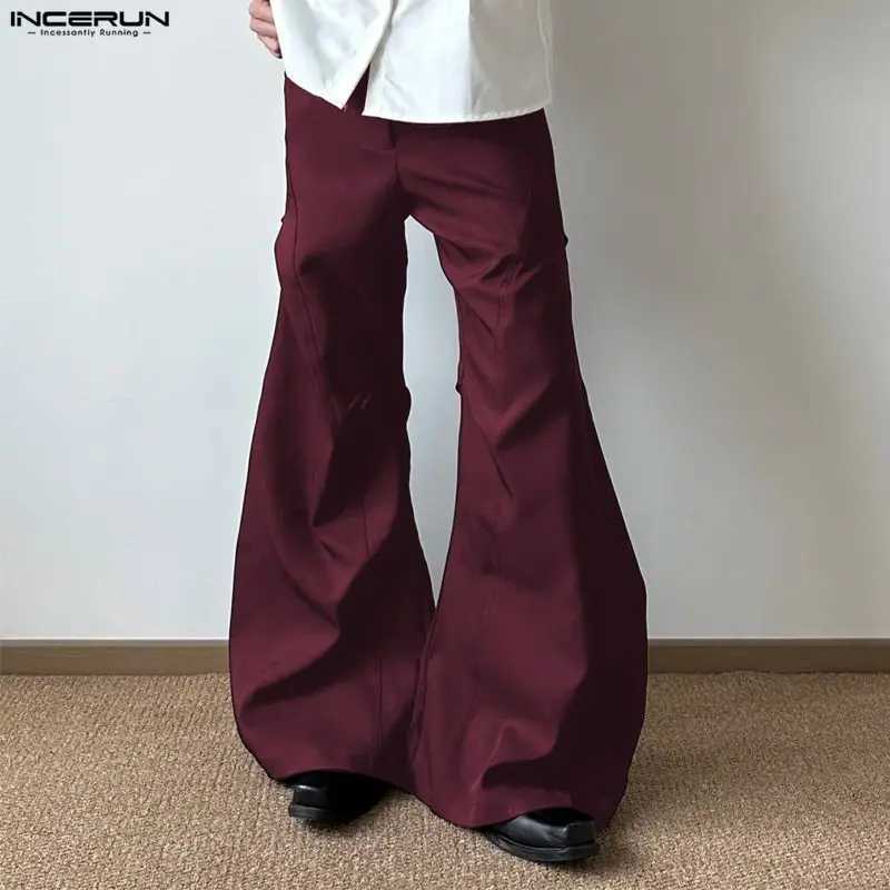 INCERUN Men Wide Leg Pants Button Joggers Solid Color Loose Casual Trousers Men Streetwear 2025 Fashion Leisure Male Long Pants J251203