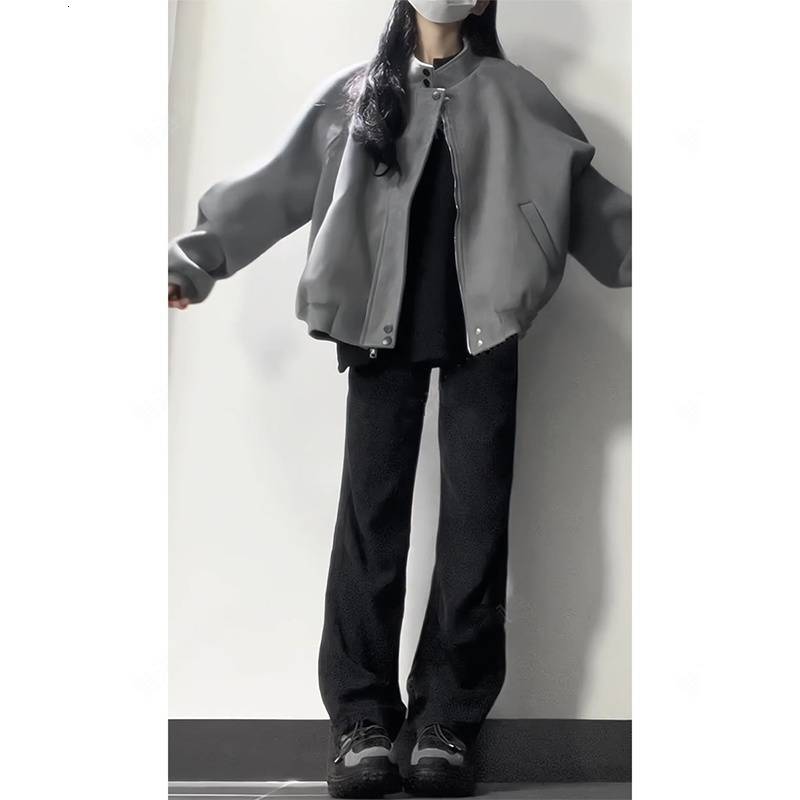 2025 Autumn/Winter New American Top Retro Grey Stand Collar design Fur Luxury Women's Jacket Spring New High end Cool Fashion Multi functional De