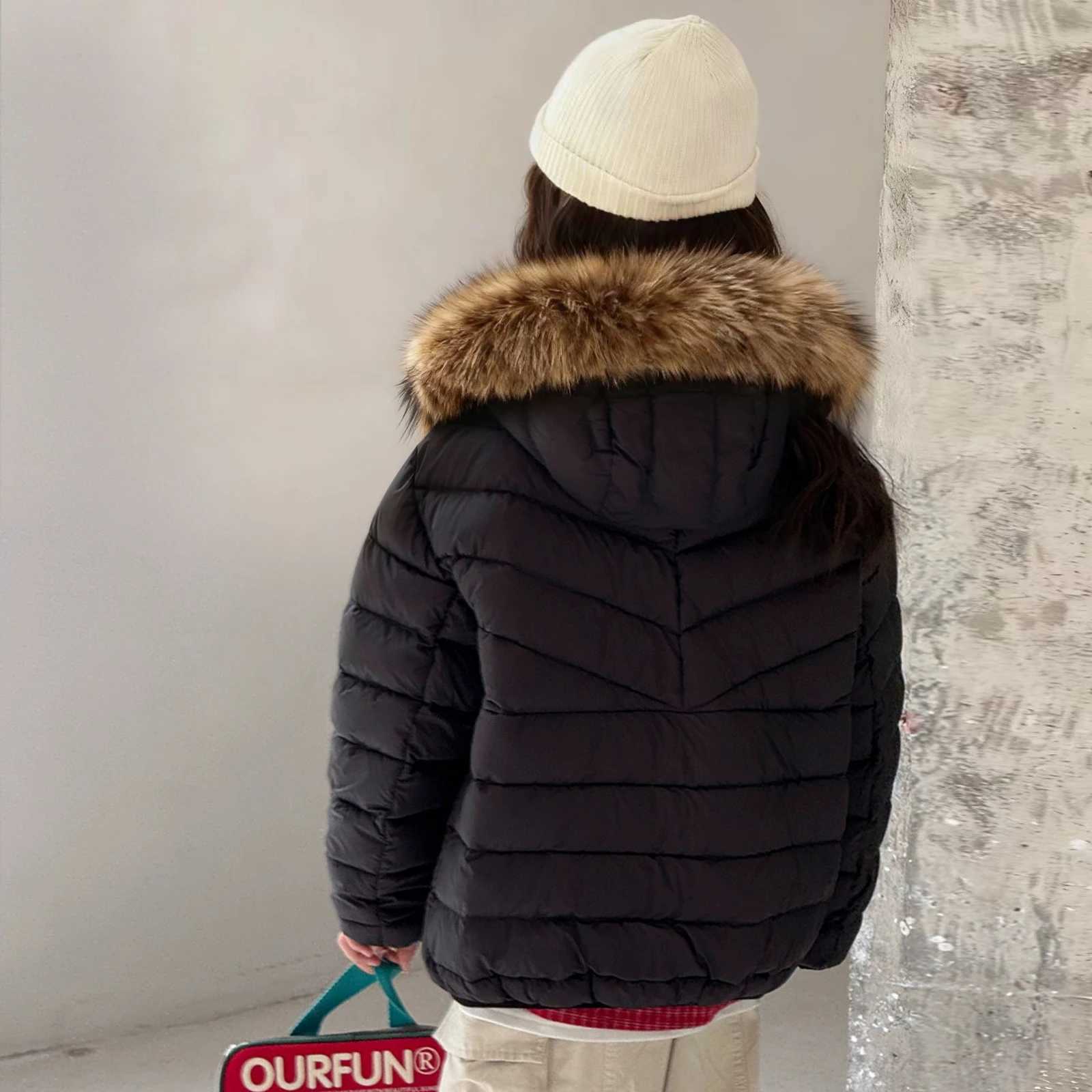 2025 New Childrens Down Jacket Lightweight Hooded Natural Fur Warm White Duck Down Girls Jacket 616 year Boys Coats RM208T251016