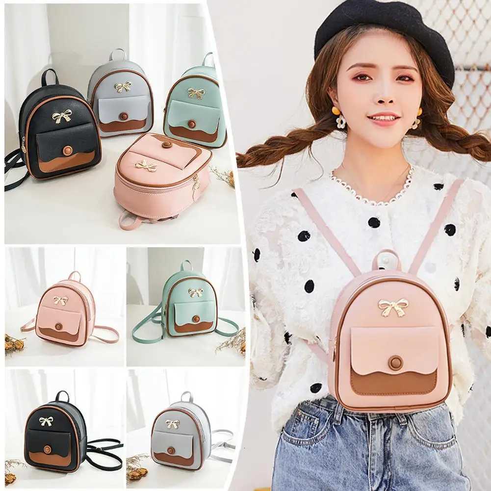Women Mini Small Backpack Fashion Solid Color Zipper Women Shoulder Bag Large Capacity PU Leather Travel RucksackT251016