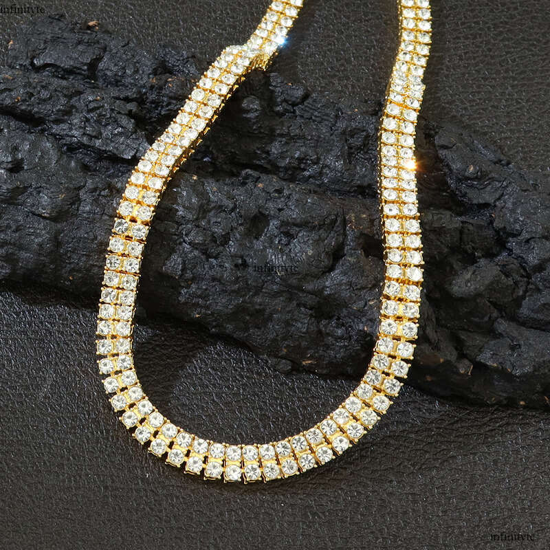 Trendy 5mm Double Rows D VVS Iced Out Moissanite Dia Sterling Sier Tennis Chain Necklace Bracelets Jewelry Men Woman