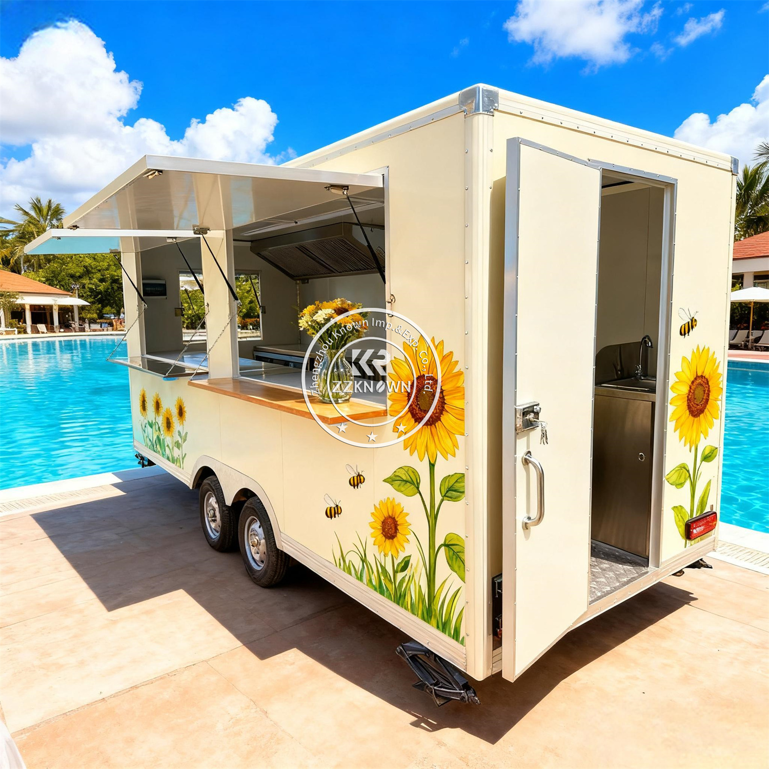 Street Ice Cream Cart Food Truck Hot Dog Vending Cart With Equipment Concession Catering Trailer Pizza Snack Catering Fast Food Truck For Sale