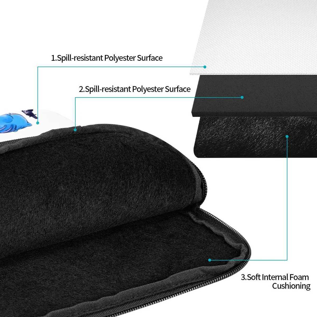 Laptop Bag Sleeve 12 13 15 17 Inch Notebook Bag Case KPOP Demon Hunters Blue Tiger Shockproof CaseW251015