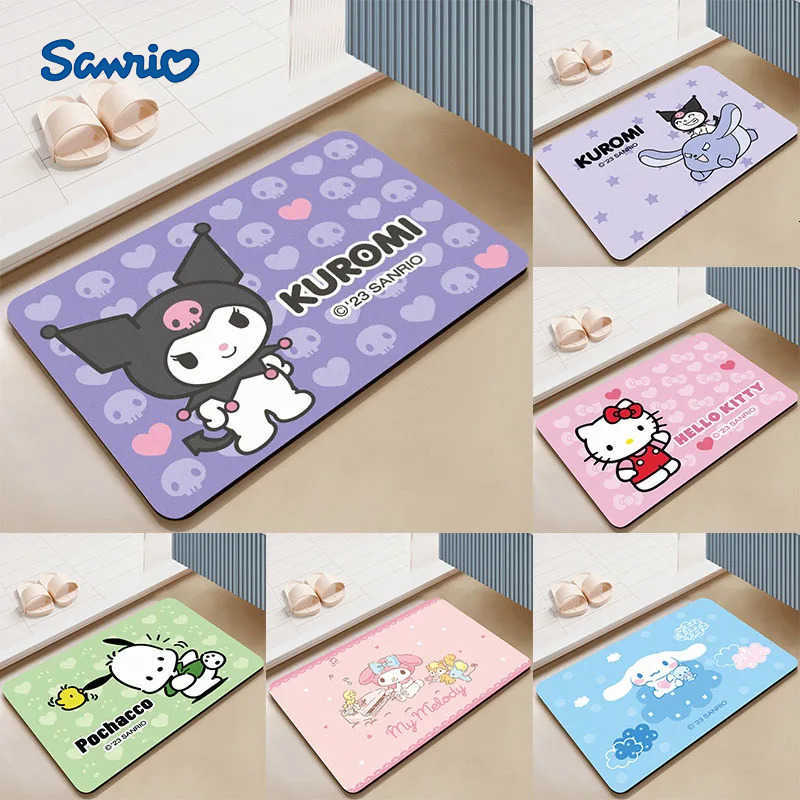 Sanrio Kuromi Floor Mat Bathroom Bedroom Kitchen Entrance Rug Non Slip Machine Washine Cute Girl Home Decor Carpet L251016