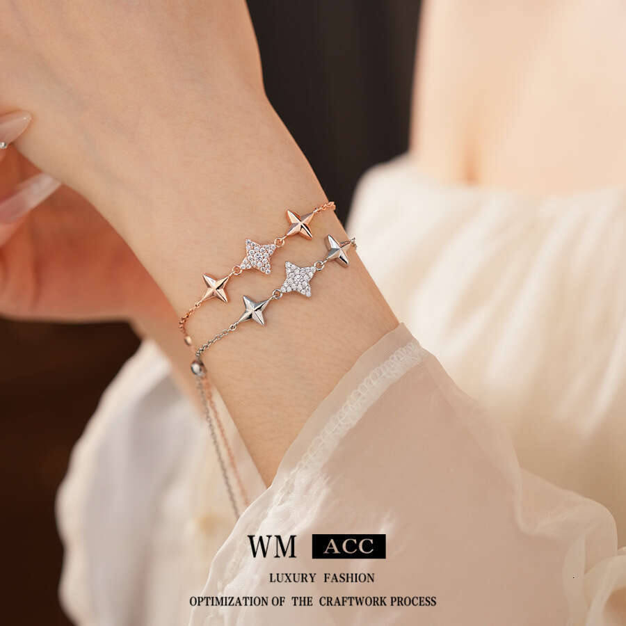 Korean Style Exquisite Zircon Star Pull-out Daily Fashion Commuting Versatile Bracelet Design Sense Niche Jewelry ddmypluto