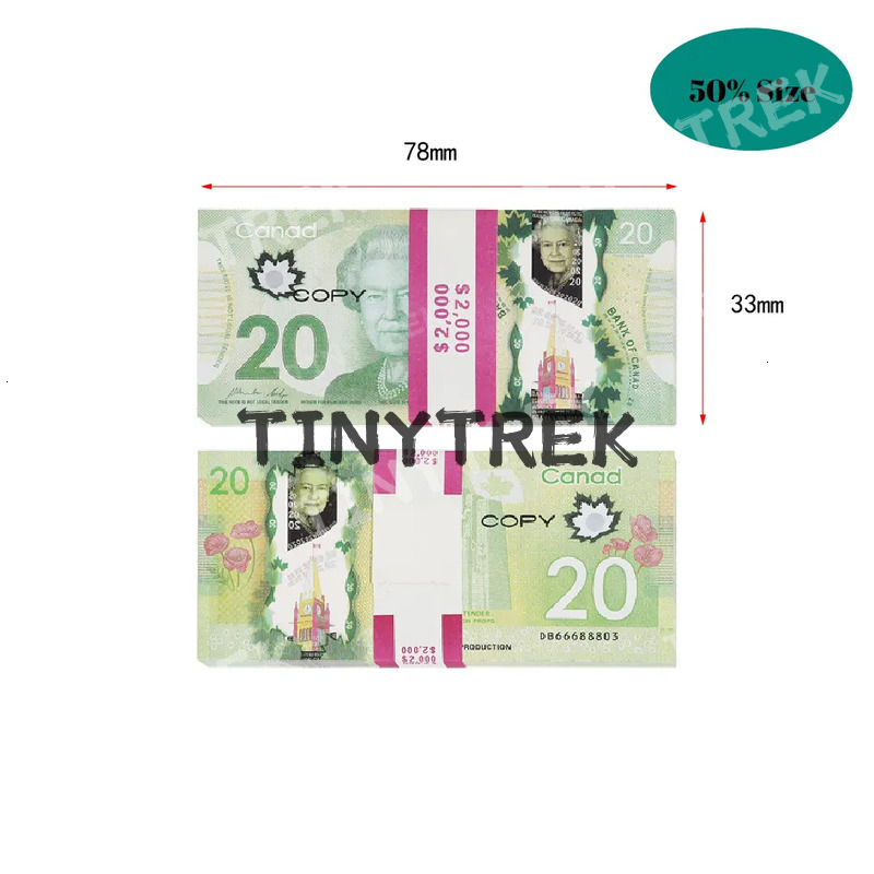Prop Cad Game Copy Money |5/10/20/50/100 Dwe76 |Canadian DOLLAR CANADA BANKNOTES FAKE NOTES MOVIE PROPS