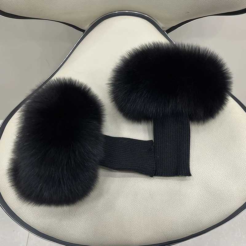Real Fox Fur Cuffs Arm Warmer Women Brelet Fur Wristband Glove Warmer Wrist Warmer Coat Jket Boots Warm cessories L251016MJSK