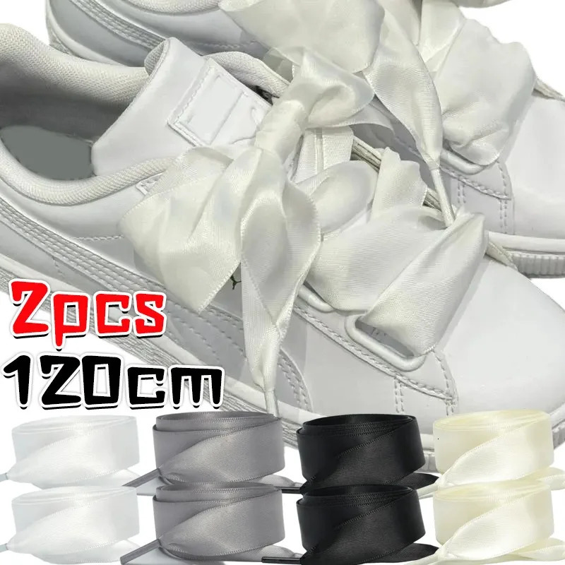 Satin Silk Ribbon Shoelaces Woman Girls Y2K White Sweet for Sneakers Premium Decorative Shoes Charm Laces Accessories 120CM 251014