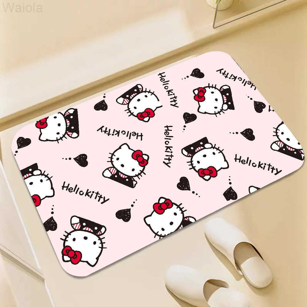 Sanrio Cute Cartoon Hello Kitty Floor Mat Doormats Home Carpet Foot Mat Bathroom Absorbent Mats AntiSlip Mats Home Decor Supplies L251016