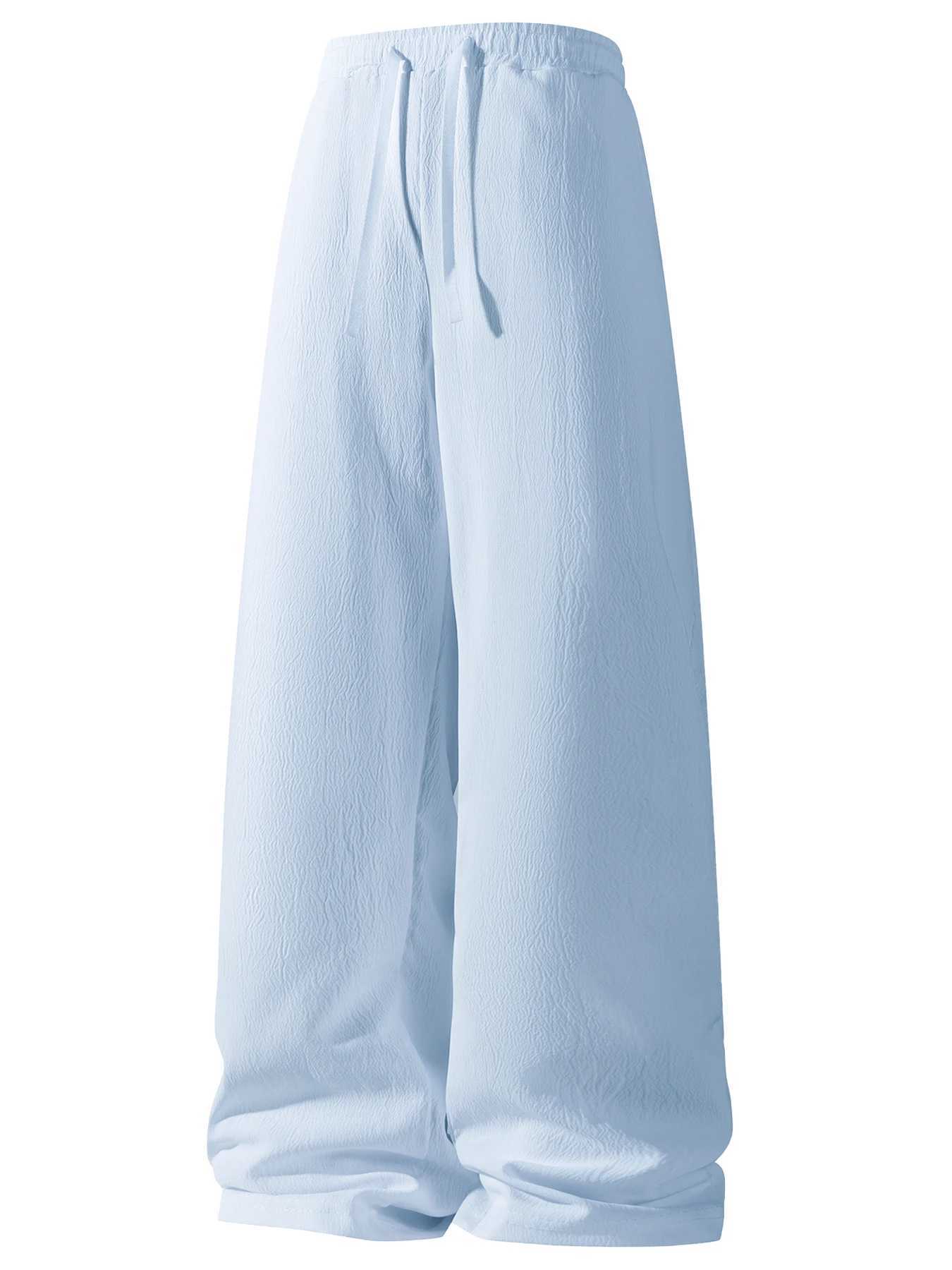 Fashion Mens Wide Pants Oversize Sports Streetwear Summer Male Breathable Loose Trousers Solid Color Sweatpants J251203