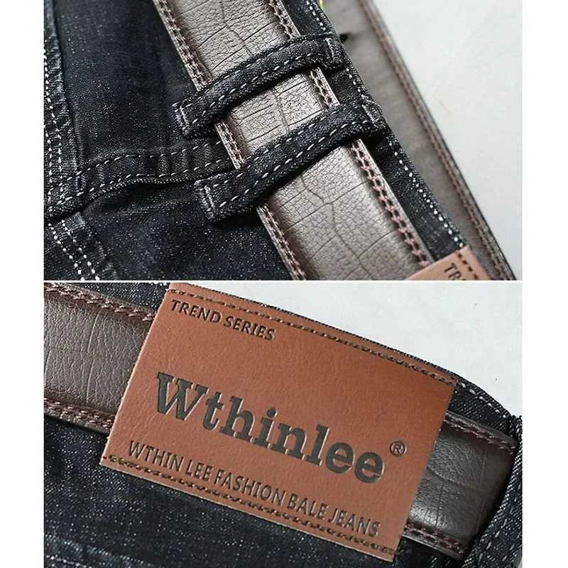 Men Fashion Stretch Jeans Male Classic Business Slim Fit Straight Leg Denim Trousers Solid Casual Long Pants J251016