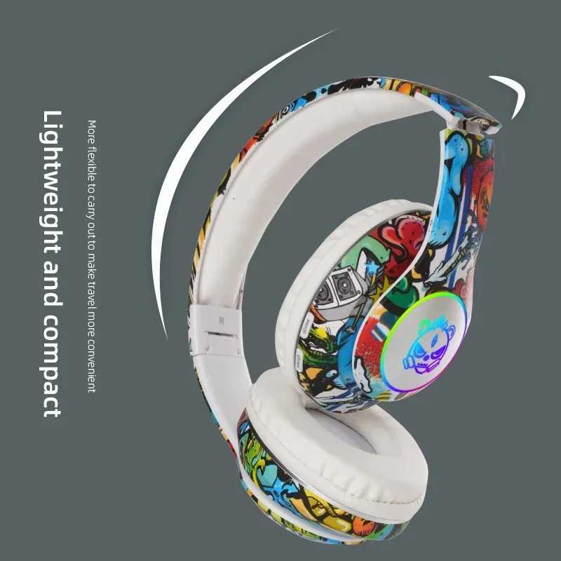 Graffiti Headphones LED Light Game Doodle Wireless Headsets Earphones With Mic For Kids Boy Girl Gift Support TF Card Z251015