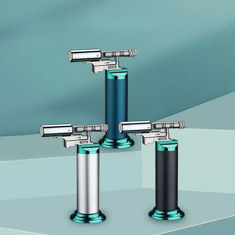 Windproof Torch Gas Lighter Powerful High Quality Outdoor Camping Kitchen for Adjustable Butane Refillable Metal Welding Gun C251016 W260202