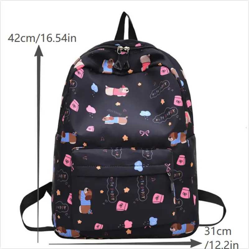 Cute Cartoon Puppy Dog Print Backpack Largecapacity Casual Student Schoolbag Fashion Delicate Personality Trend Travel Bag GiftT251016