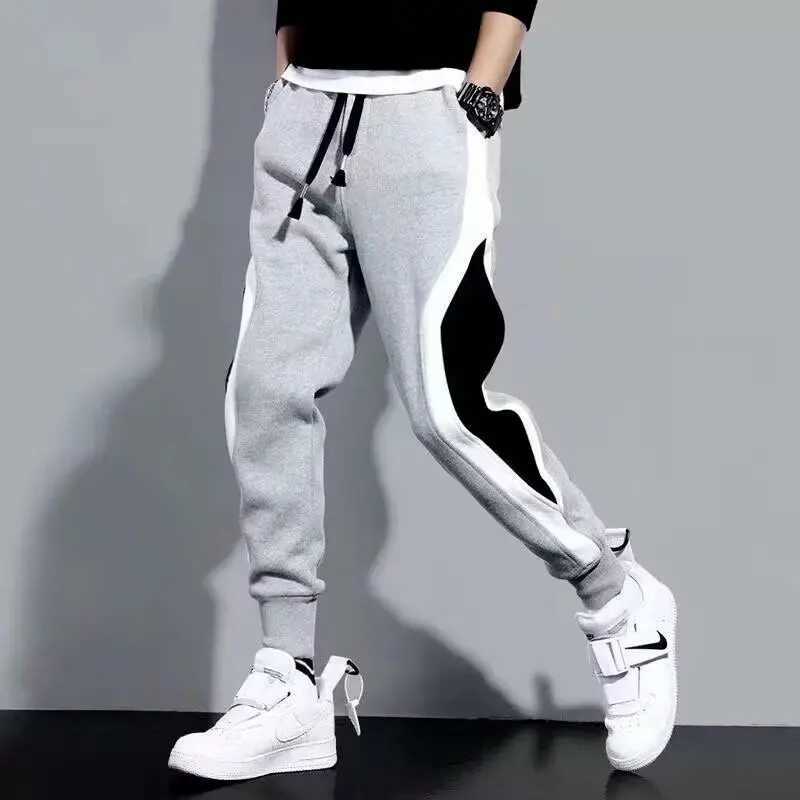 Casual sports long pants for men spring and summer sweatpants loose regular workwear pants leg tied pants Korean version tre J251203