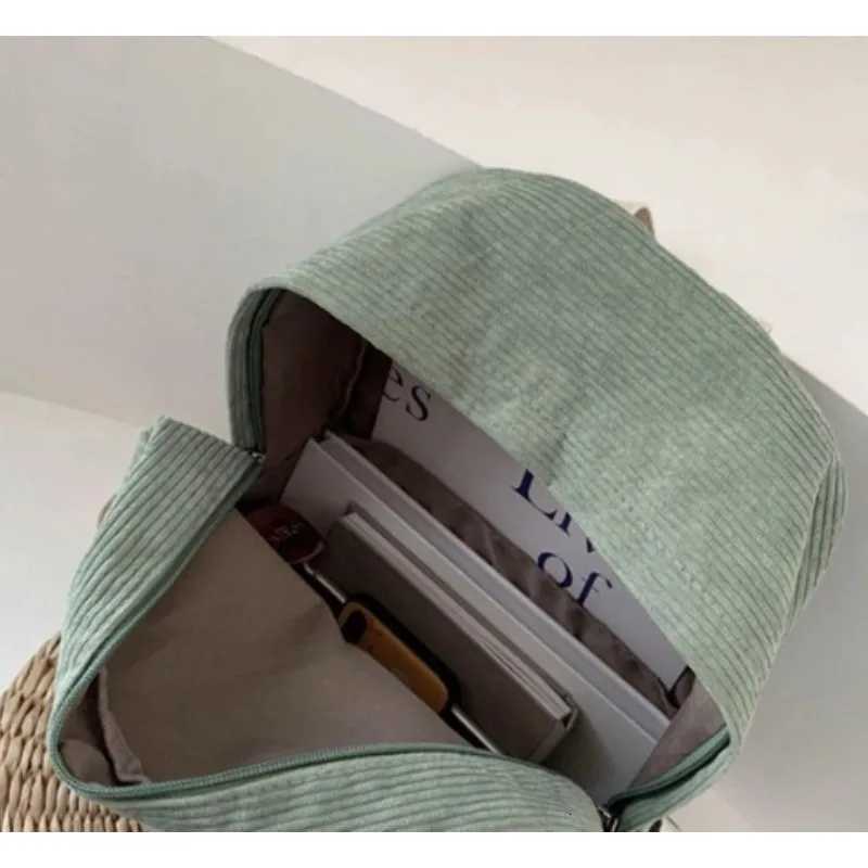 Korean version of the college style schoolbag largecapacity corduroy backpack junior high school schoolbag womens outdoor lT251016