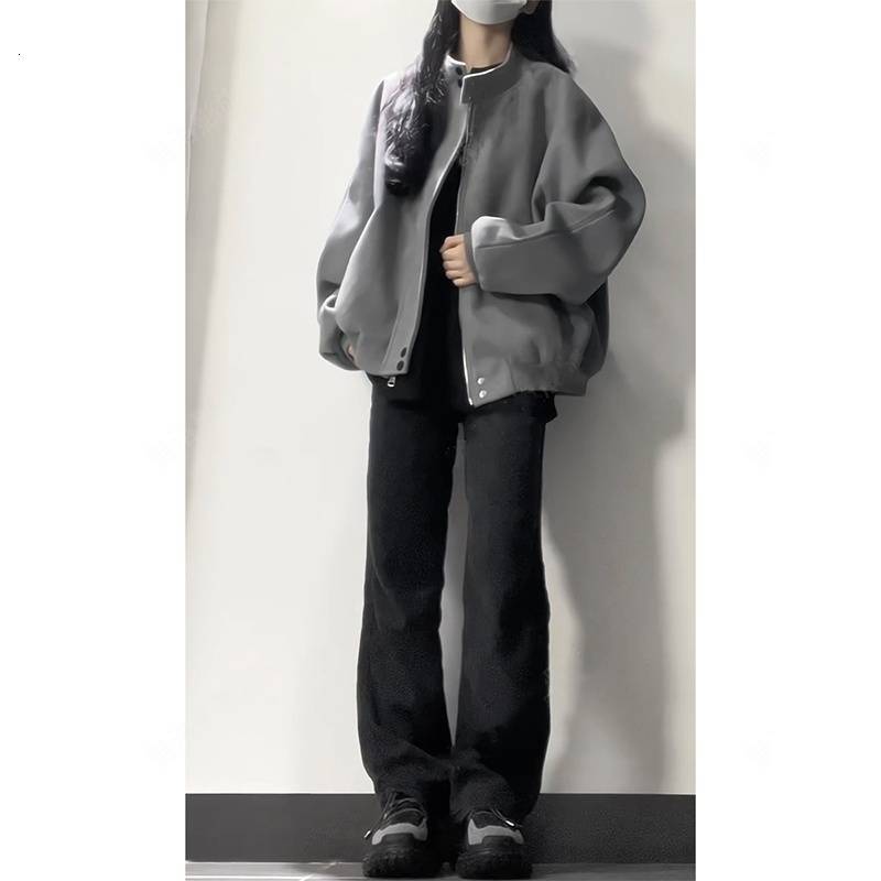 2025 Autumn/Winter New American Top Retro Grey Stand Collar design Fur Luxury Women's Jacket Spring New High end Cool Fashion Multi functional De