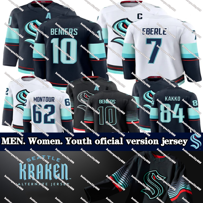 Seattle Krakens Jersey #10 Beniers #7 Eberle A #31 Grubauer Brandon Tanev Yanni Gourde Jared McCann Hockey Jerseys