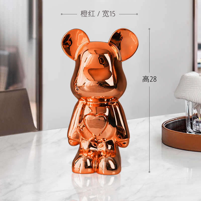 Bear electroplated light luxury ornaments wine cabinet doll set living room TV cabinet home soft furnishings decoration L251016