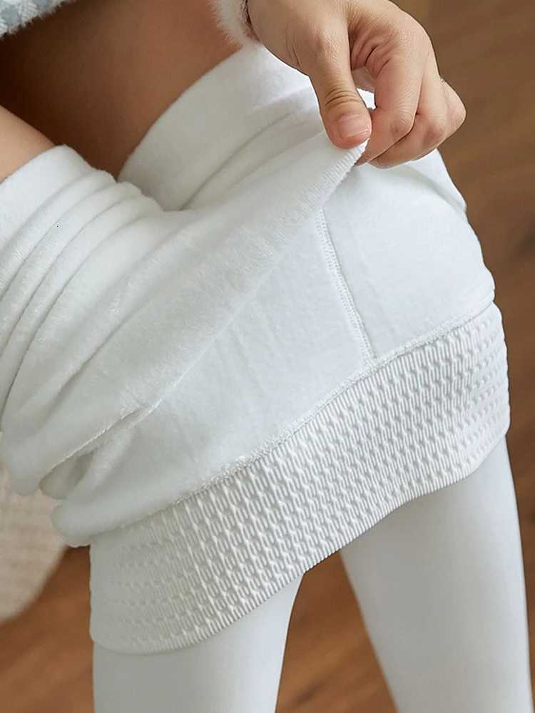 Women Winter Leggings White High Waist Tight Warm Legging Workout Thick Thermal Pantyhose Sexy Elasticity Fleece Stocking FemaleT251016