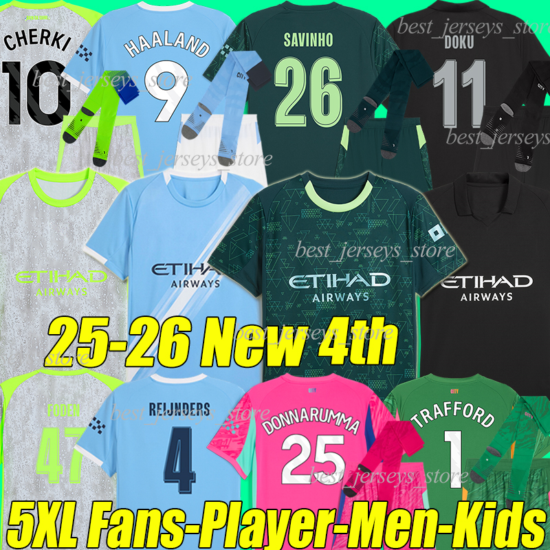 5XL 2025/26 HAALAND 4th soccer jerseys FODEN DOKU SAVINHO REIJNDERS CHERKI MATHEUS N. MARMOUSH NICO MAN CITY RUBEN DONNARUMMA football shirts men kids kits socks sets
