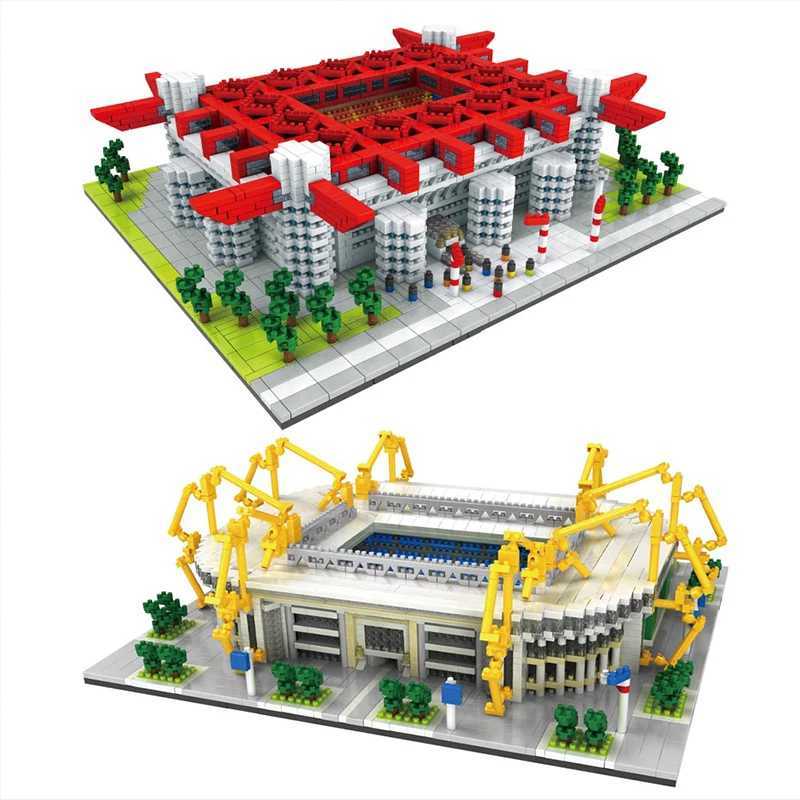 Barcelona Soccer Stadium Micro Blocks Building Sets Mini Bricks Architecture Building Block Toys for Adults Football Field Gift L251016