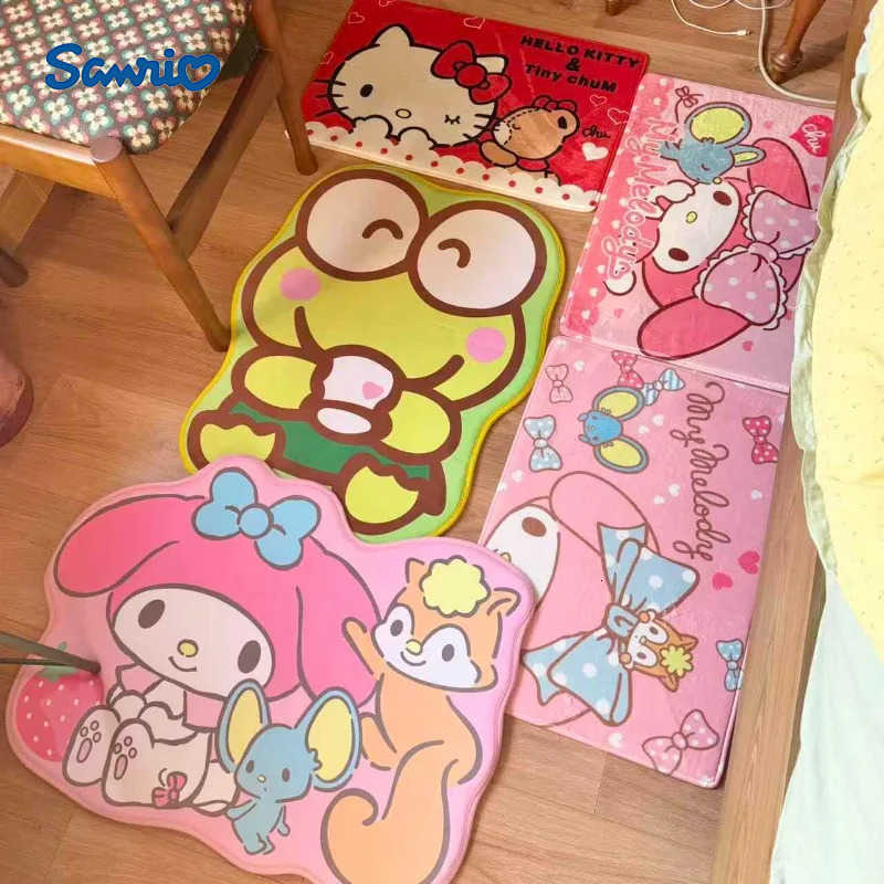 Sanrio Cute Hellokittys My Melody Keroppi Specialshaped Floor Mat Household Sanrios Kawaii Short Hair Nonslip Bathroom Foot Mat Gift L251016