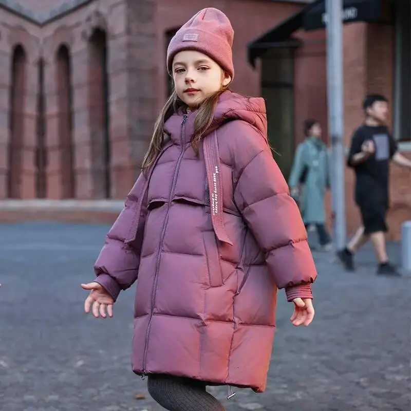 New 314 Years Winter Children Down Jacket For Girls Thick Warm Long Teenage Girl Outerwear Coat Kids Girl Jacket Coat OutfitT251016
