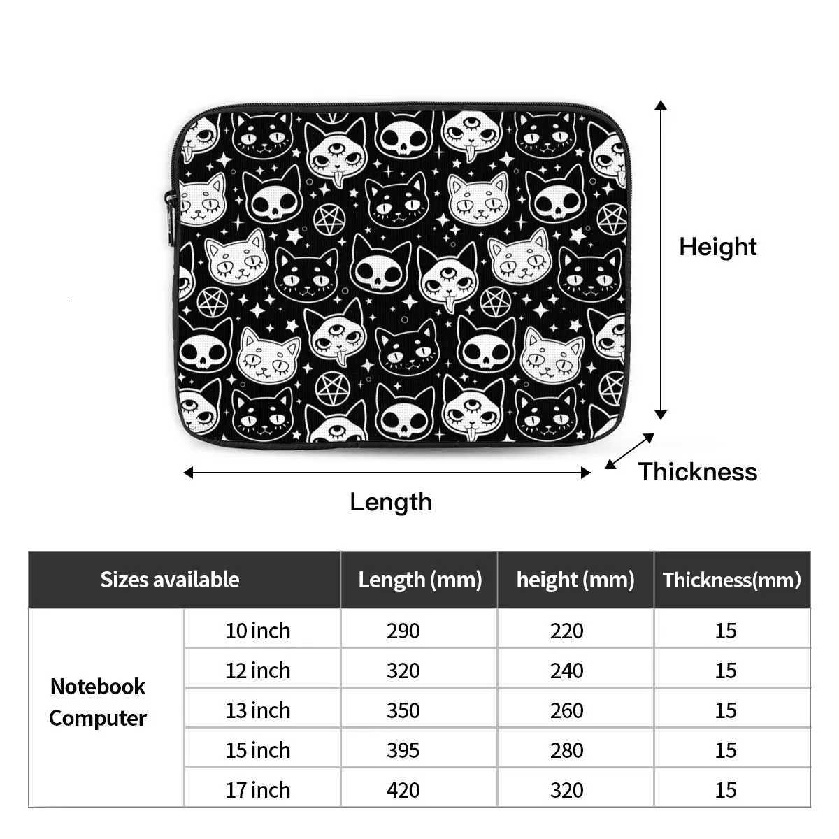 Magic Cat Witchcraft Laptop Bag Case 12 13 15 17 Notebook Sleeve Case Shockproof Case BagW251015
