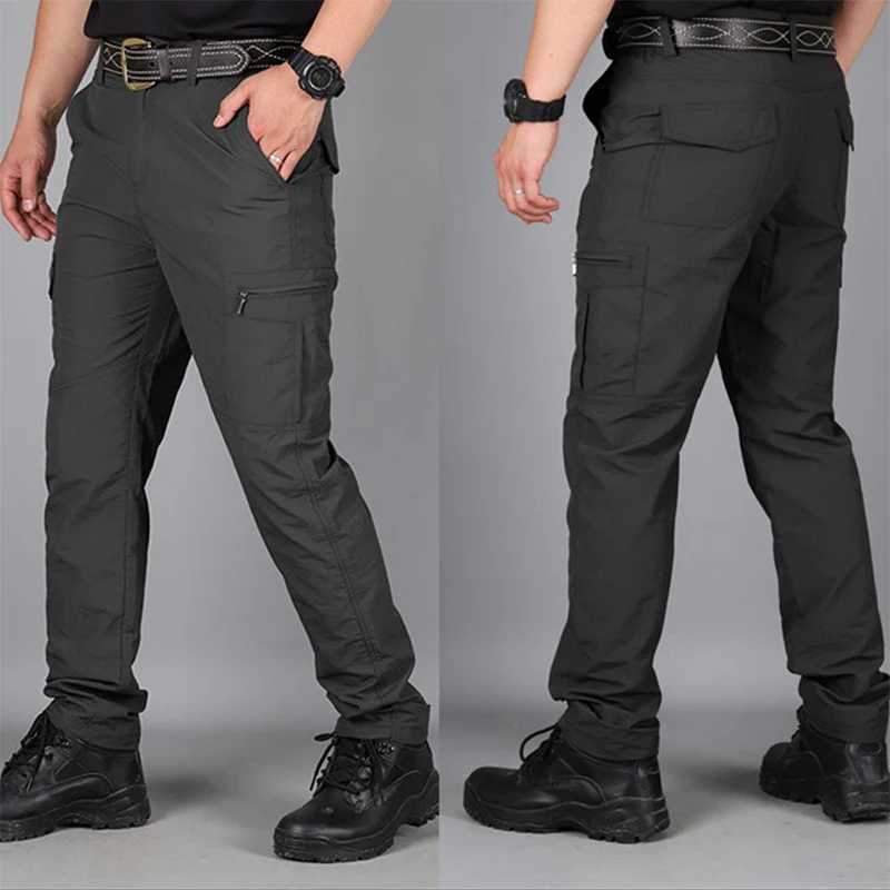 Summer Quick Dry Pants Men Tactical Cargo Trousers Outdoor Work Waterproof Cargo Trousers Multipocket WearResistant Train Pant J251203