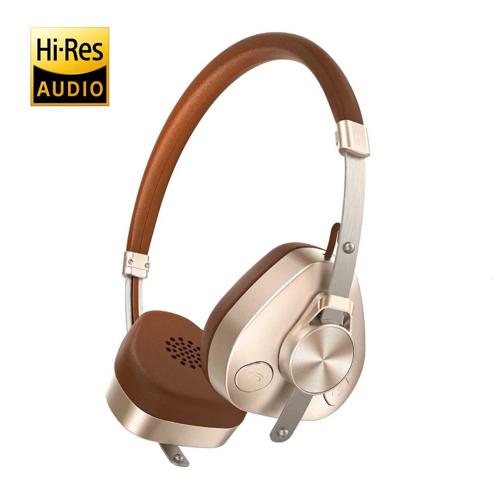 Retro Wireless Headphones HiRes Audio On Ear 54 Headset With Microphone Metal HiFi Headphones Z251015