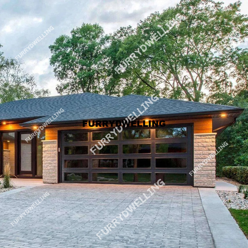 Hongzhi Dwe74 New Garage Door House Security Building Entrance Folding Entry Front Doors Aluminum Double Glazed Custom Home Decor