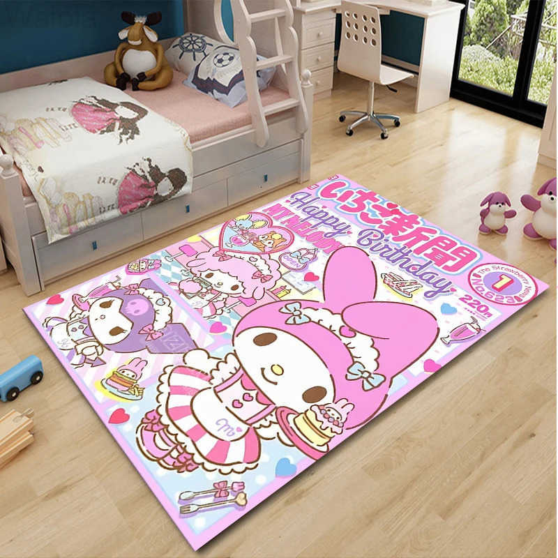 Sanrio Hello Kitty Anime 3D Large Area Rugs Carpets Home for Living Room Childrens Kids Nonslip Bedroom Sofa Doormat Floor Mat L251016