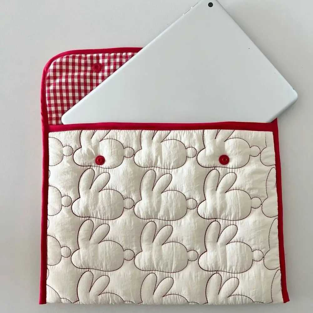 New Shockproof Laptop Sleeve Case Cartoon Rabbit Notebook Cover Ultra Thin Plaid Laptop HandbagW251015