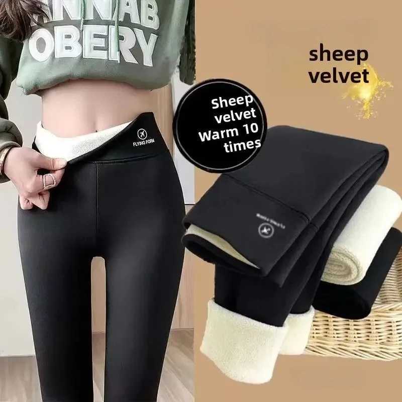 Women Thermal Leggings Winter Warm Elastic Translucent Pantyhose Female Fleece Thermal High Waist Slim Thicken Tight PantsT251016