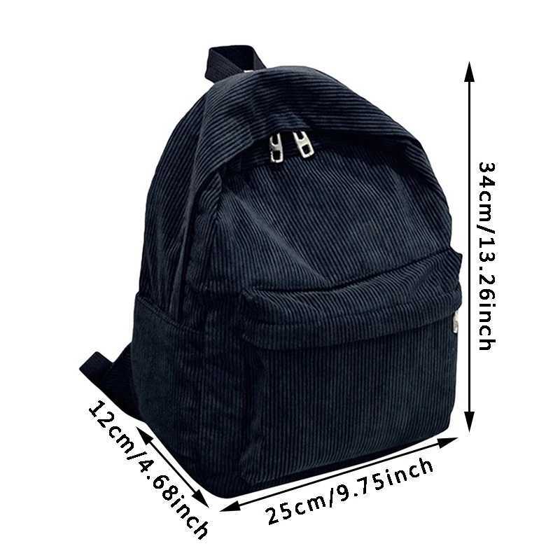 New Trend Backpack Fashion Women Corduroy Backpack College Women Solid Color School Backpack Travel Shoulder Bags For TeenagersT251016