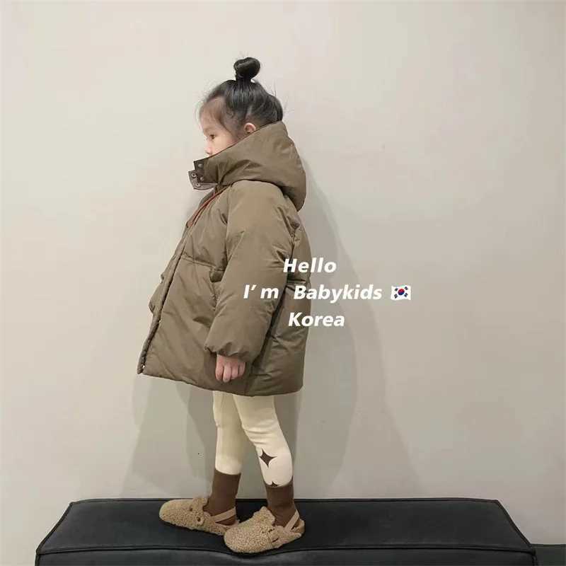 Girls Down Coat Jacket CottonWindbreak Snowsuit 2025 Khaki Warm Thicken Winter Parka OuterwearChildrens ClothingT251016