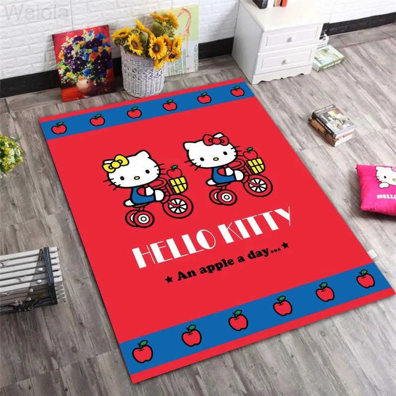 Sanrio Rug Cute HelloKitty Carpet Print Kawaii Kids Room Bedroom Home Nonslip Floor Easy To Clean Decoration Mat Kawaii L251016