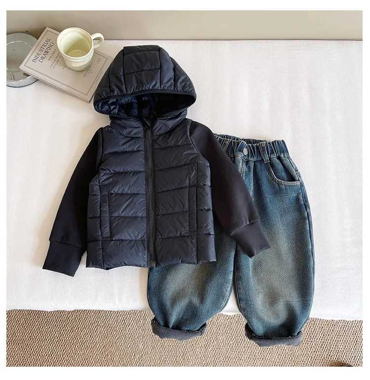 Kids Clothes Winter Coats New Koreanstyle Slim and Lightweight Down Hooded Jacket Top Winter Boys and Girls Warm OutwearT251016