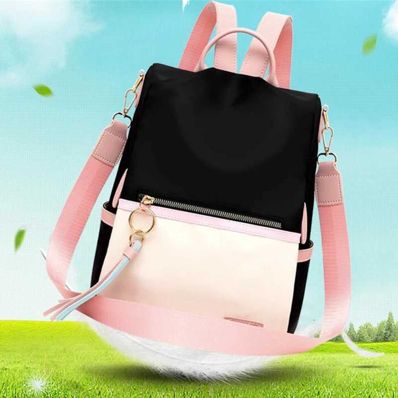 Fashion Backpack Women Candy Color Shoulder Bag Oxford Cloth School Bag For Children Travel Knapsack BagT251016