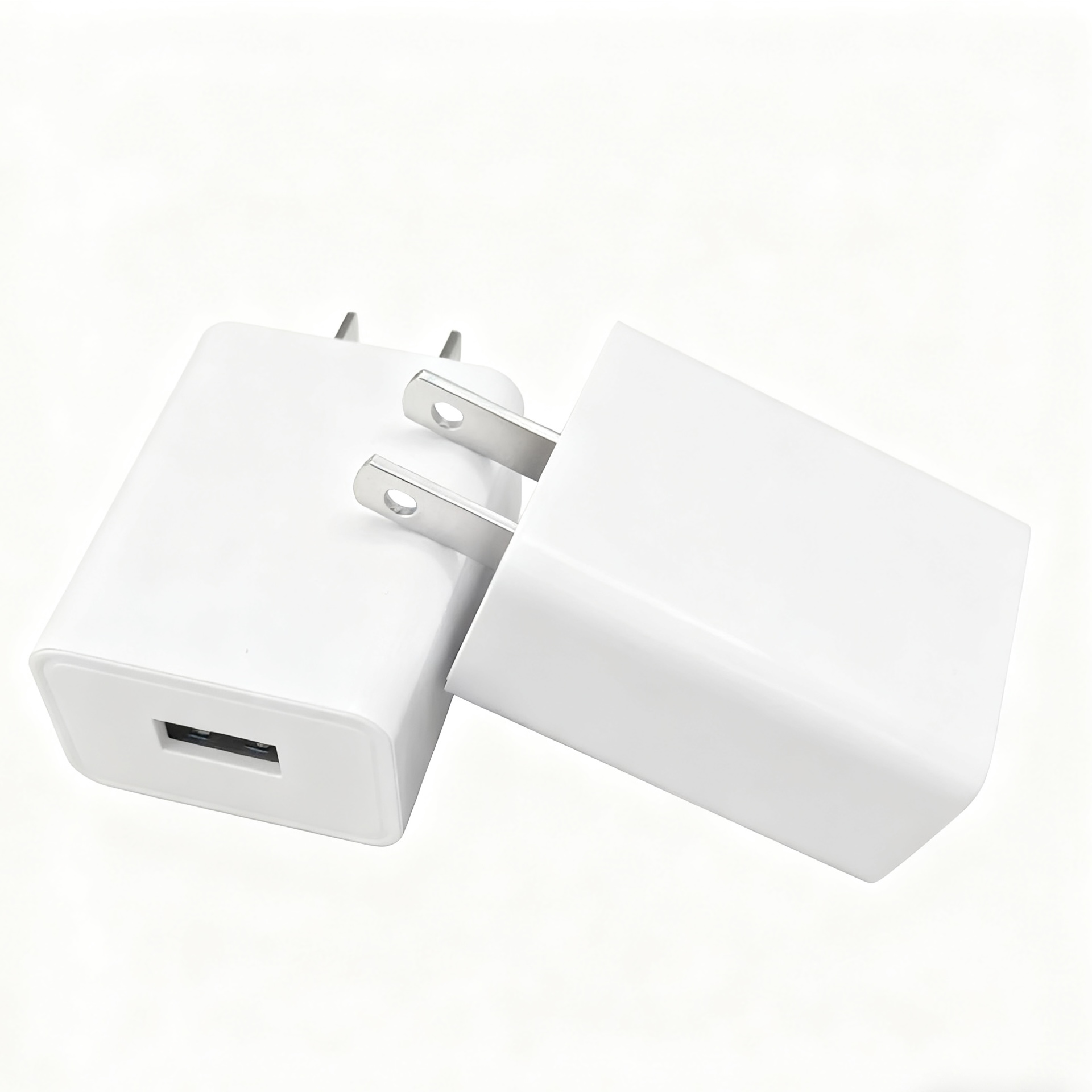 Compact White US Plug USB Charger, Essential Power Solution for American Mobile Gadgets