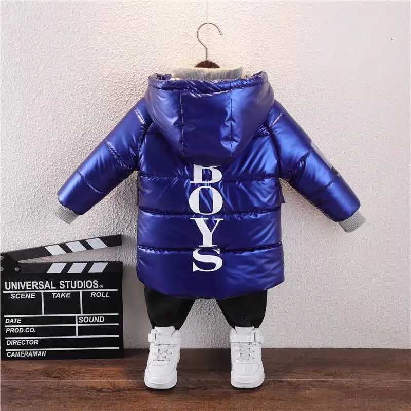 New Winter Hooded Coat Children Outerwear Down Cotton Jacket Boys Black Clothing Teenage 27Y Kids Parka Padded SnowsuitT251016