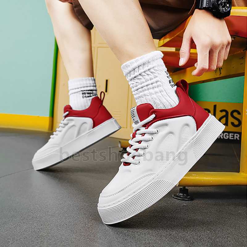 Designer Shoes white leather sneakers Minimalism mens shoes Stylish Trendy red green black Low Durable casual unisex trainers size 39-44